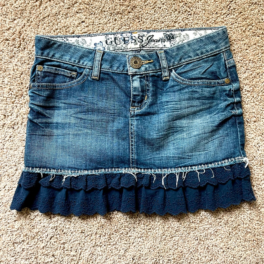 Guess Jean Mini-Skirt, Size 24, Like New Great Condition